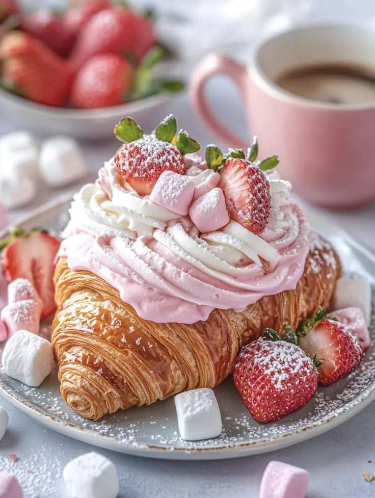 π Strawberry Marshmallow Cream Croissant π