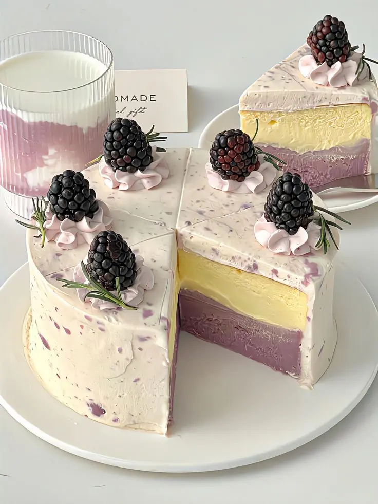 🍰 Blackberry Ube Ice Cream Cake