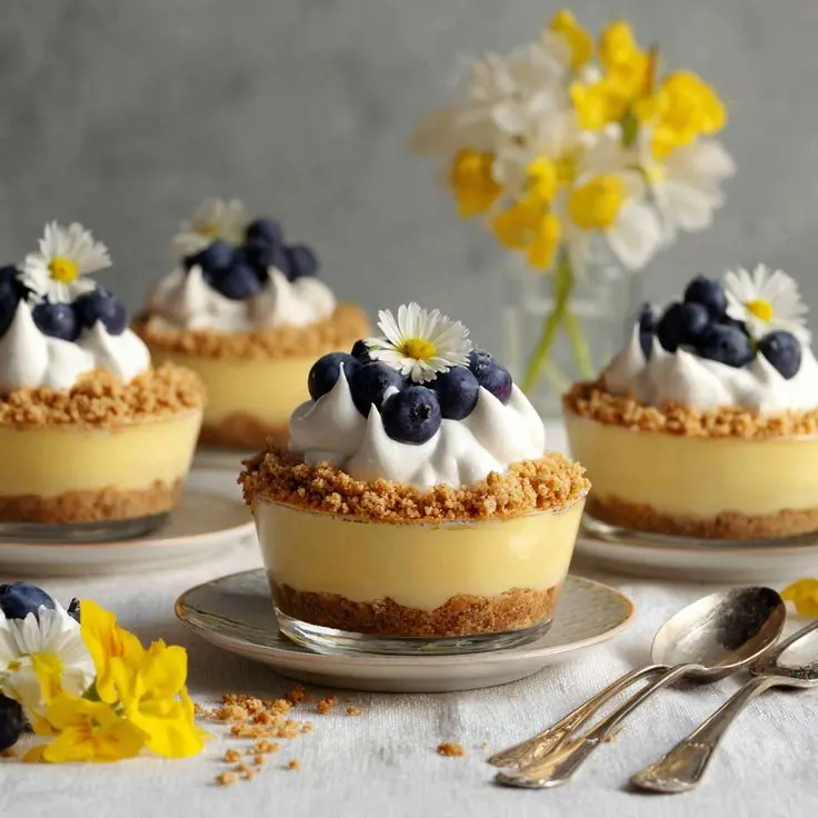🫐 Blueberry Lemon Cheesecake Cups 🍋