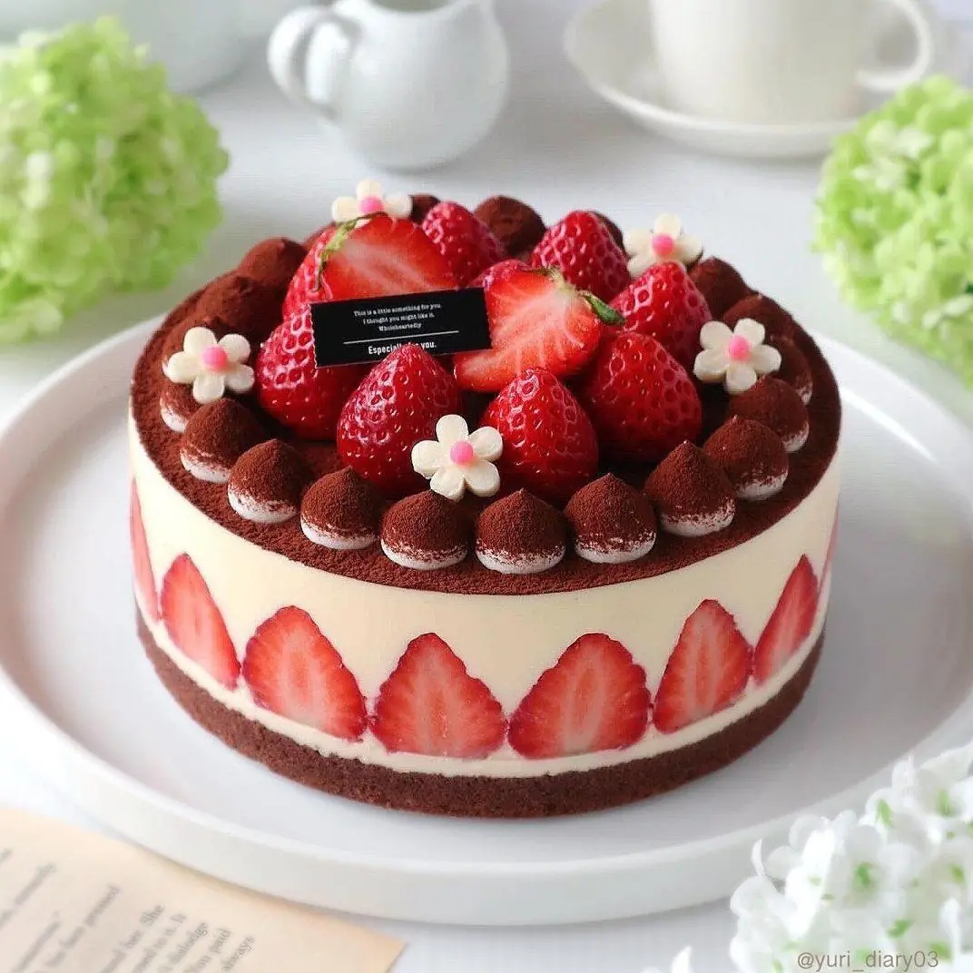 🍓 Strawberry Chocolate Mousse Cake 🍫