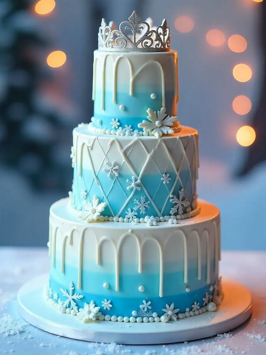 ❄️🎂 Frozen-Inspired Princess Cake