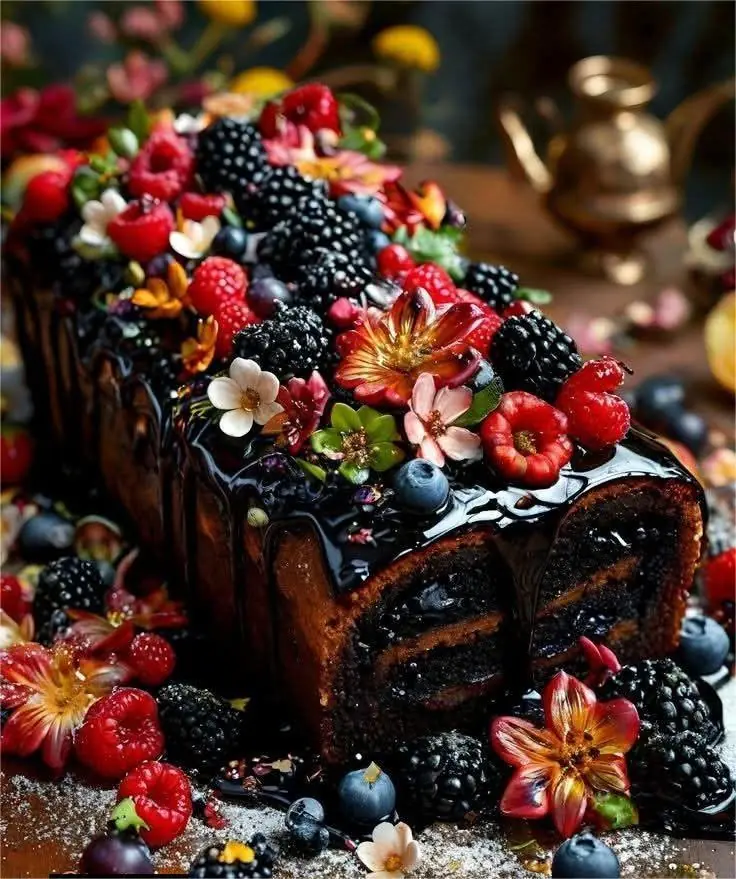 Midnight Berry Chocolate Loaf Cake