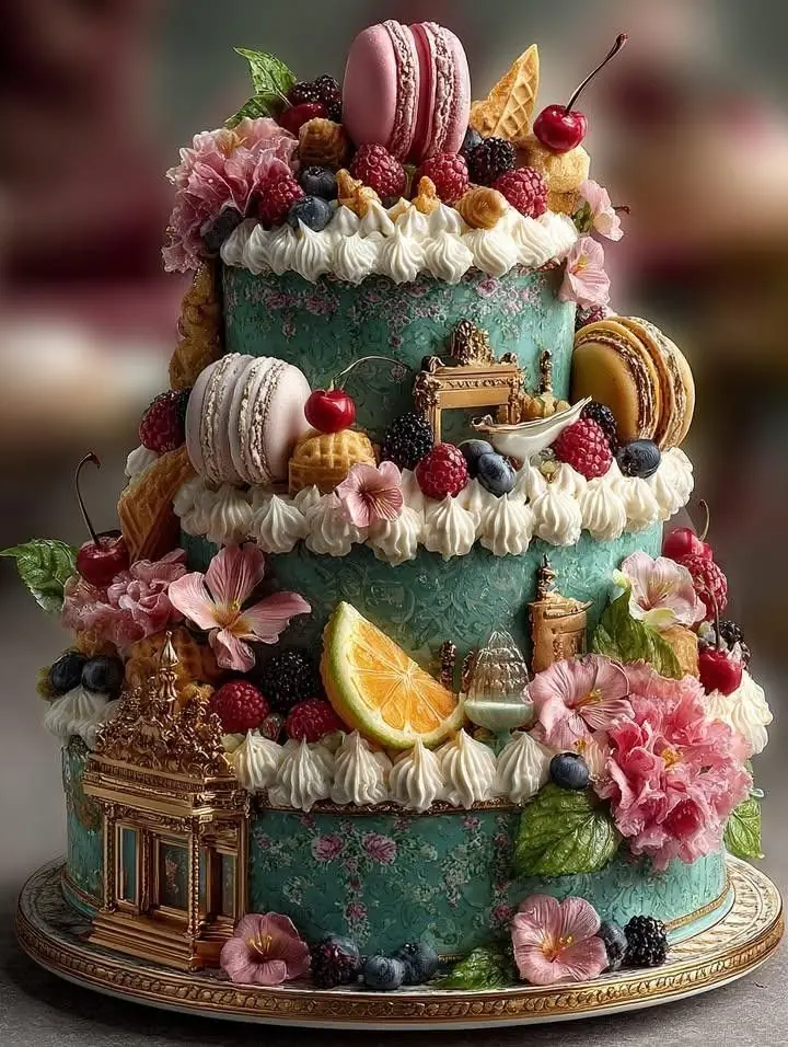 Royal Garden Macaron Cake