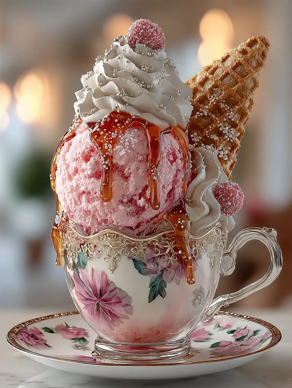 Rose Garden Strawberry Sundae