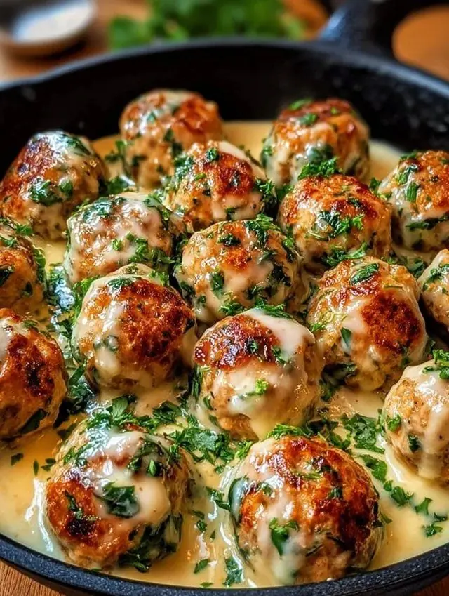 đź§„đź§€ Creamy Garlic Parmesan Meatballs