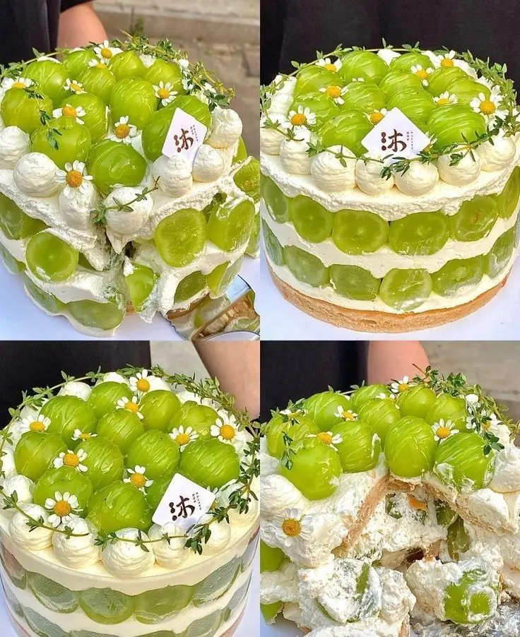 🍇 Muscat Grape Fresh Cream Cake Recipe