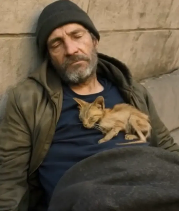 He Had No Home, No Family—except for the Cat That Slept on His Chest Every Night. “she Chose Me,” He Said. “that’s All That Matters.”