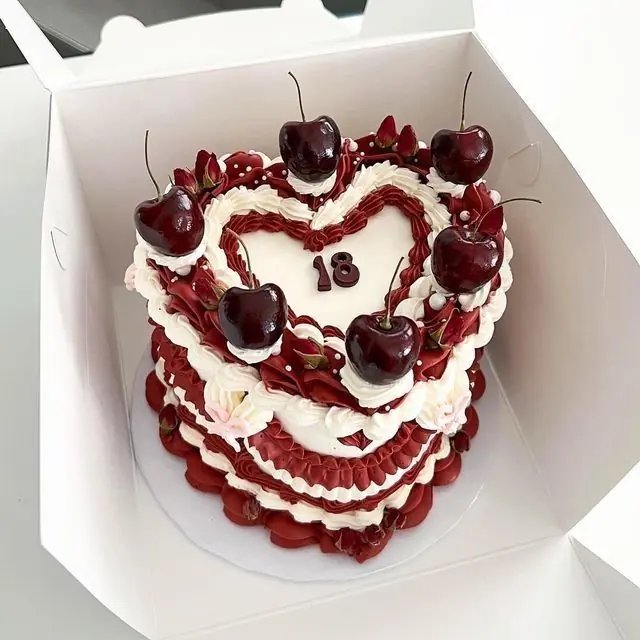 ❤️🍒 Heart-Shaped Cherry Red Velvet Cake Recipe
