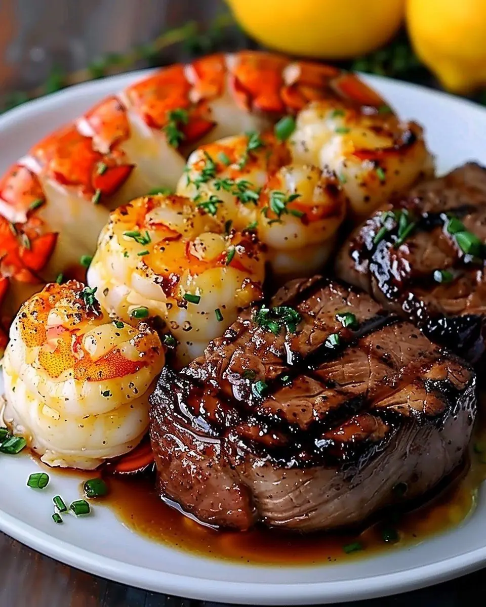 Surf and Turf: Filet Mignon & Lobster Tail 🥩🦞