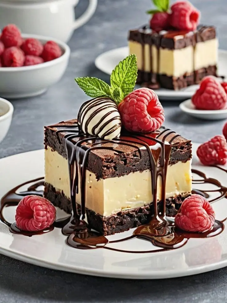 Raspberry Brownie Cheesecake Bar