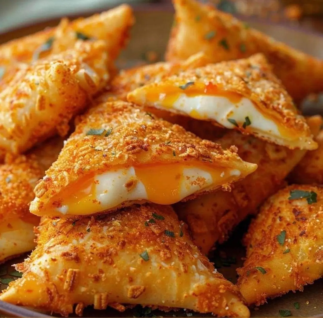 Crispy Cheese & Salted Egg Triangles
