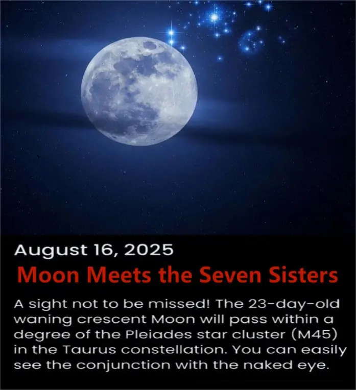 Celestial Jewelry: Moon Meets the Seven Sisters at Dawn
