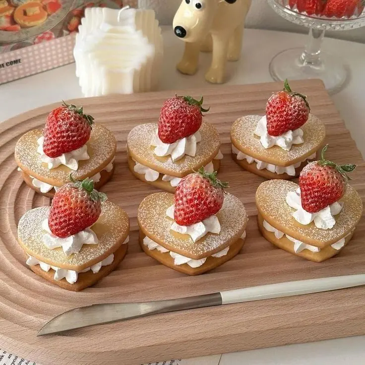 ❤️ Heart-Shaped Strawberry Cream Cookies