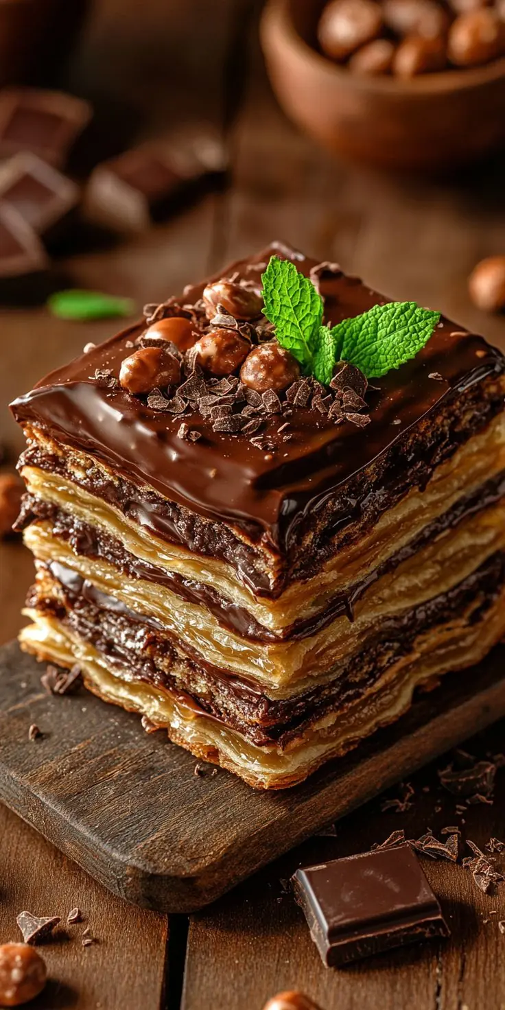 Chocolate Hazelnut Mille-Feuille (Napoleon) Recipe