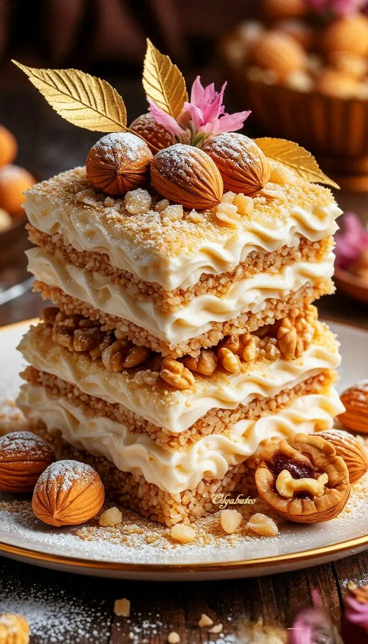 Nut & Cream Layered Cake