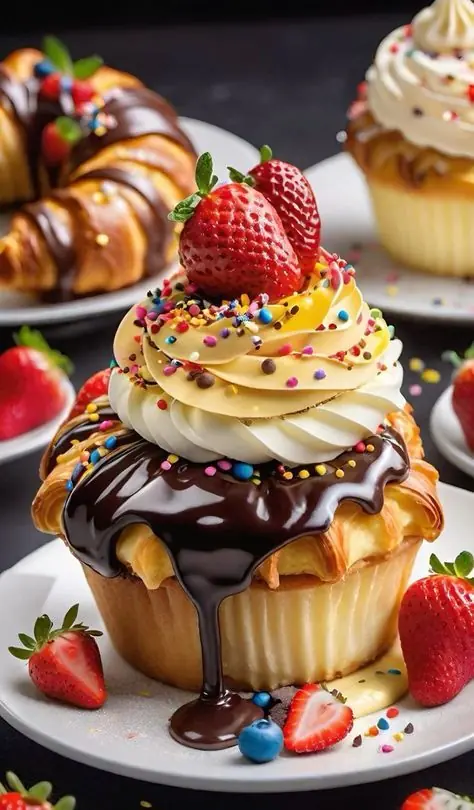 Decadent Strawberry Chocolate Cupcakes