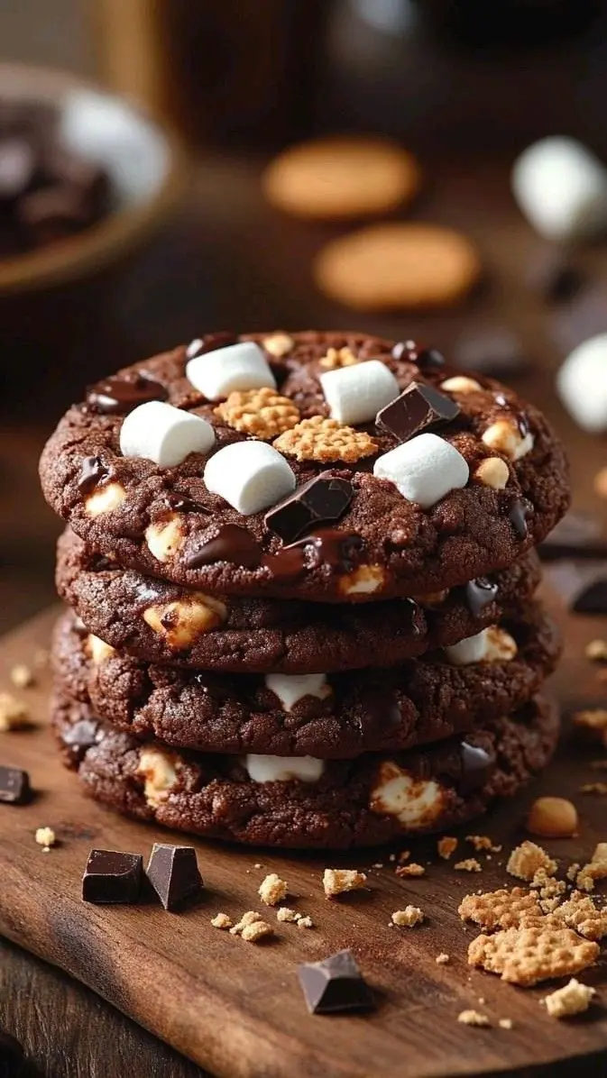 🍪 S’mores Chocolate Cookies Recipe