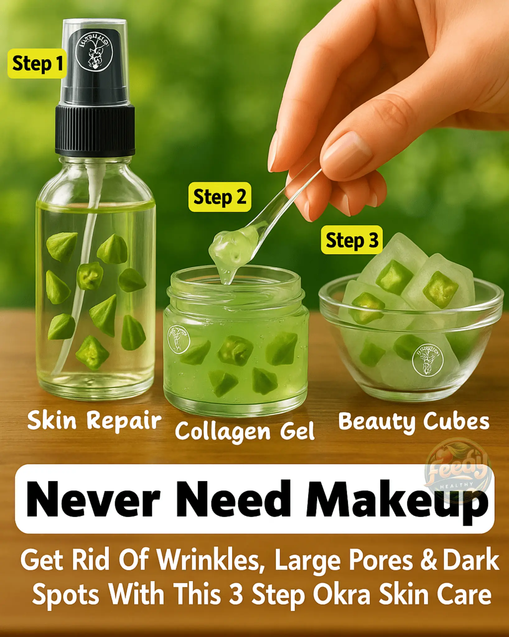 3-Step Okra Skin Care: Get Rid of Wrinkles, Large Pores & Dark Spots