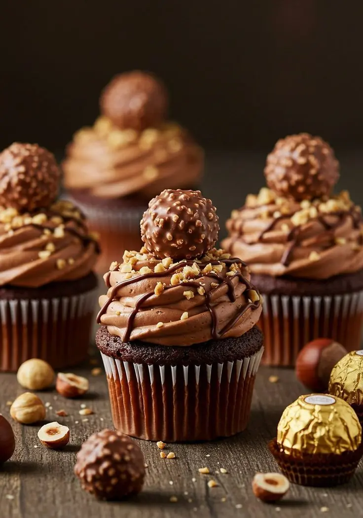 🧁 Ferrero Rocher Cupcakes