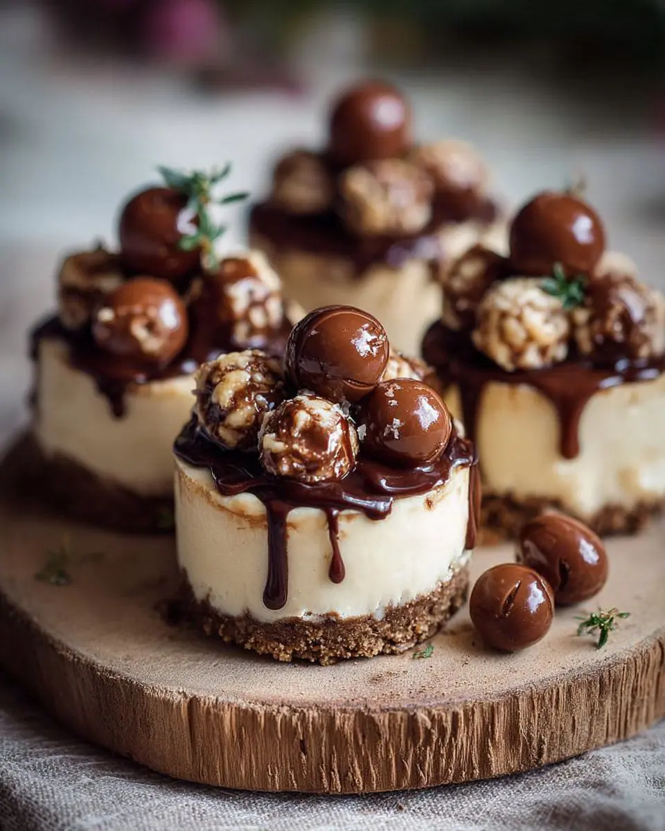 ๐ซ Mini Cheesecakes with Chocolate Ganache & Truffle Popcorn Topping