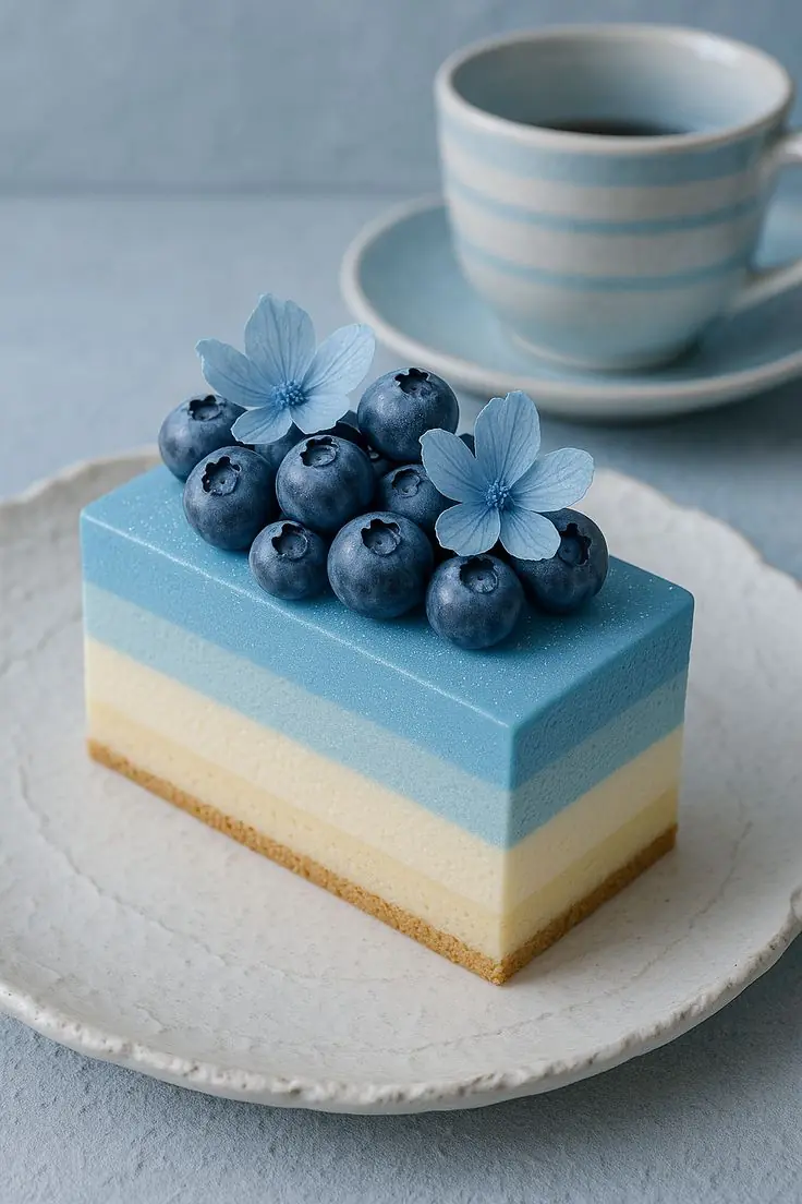 🍰 Blueberry Gradient Mousse Cake