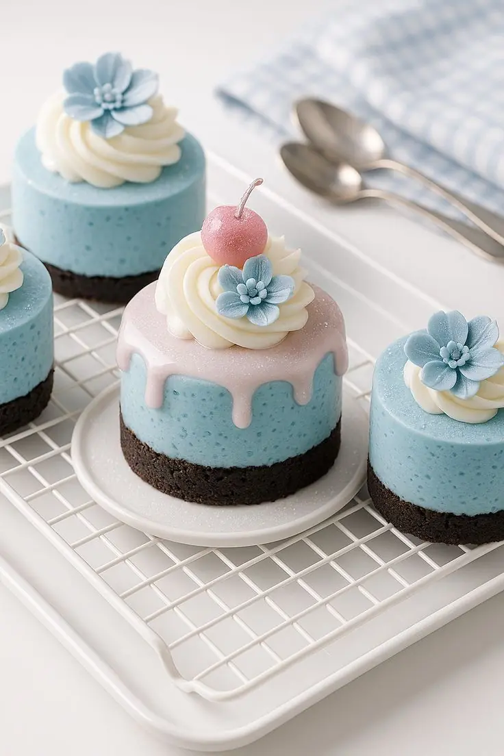 🧁 Mini Blueberry Mousse Cakes