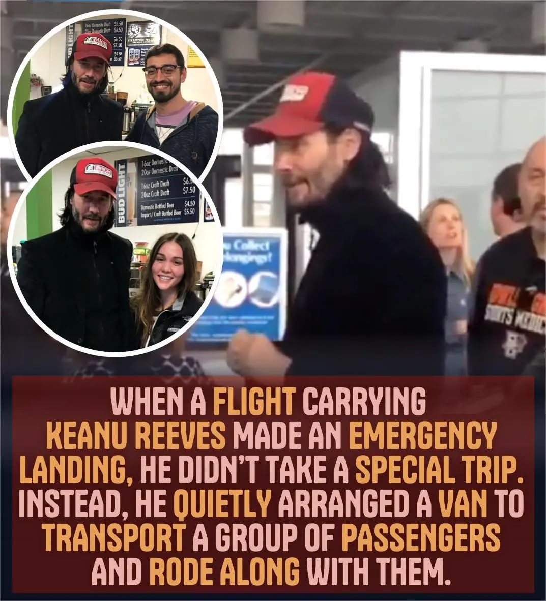 Keanu Reeves Turns Emergency Landing into a Heartwarming Road Trip