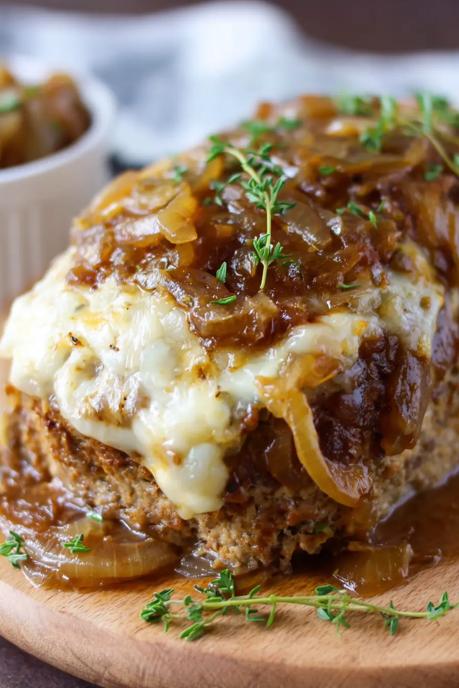 Crockpot French Onion Meatloaf with Melted Swiss Cheese: A Flavorful, Slow-Cooked Delight! 🧀🥩