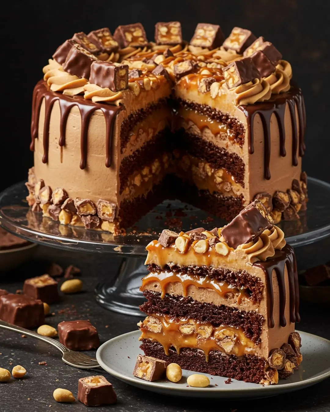 Snickers Layer Cake Recipe ๐ซ๐ฅ๐ฏ