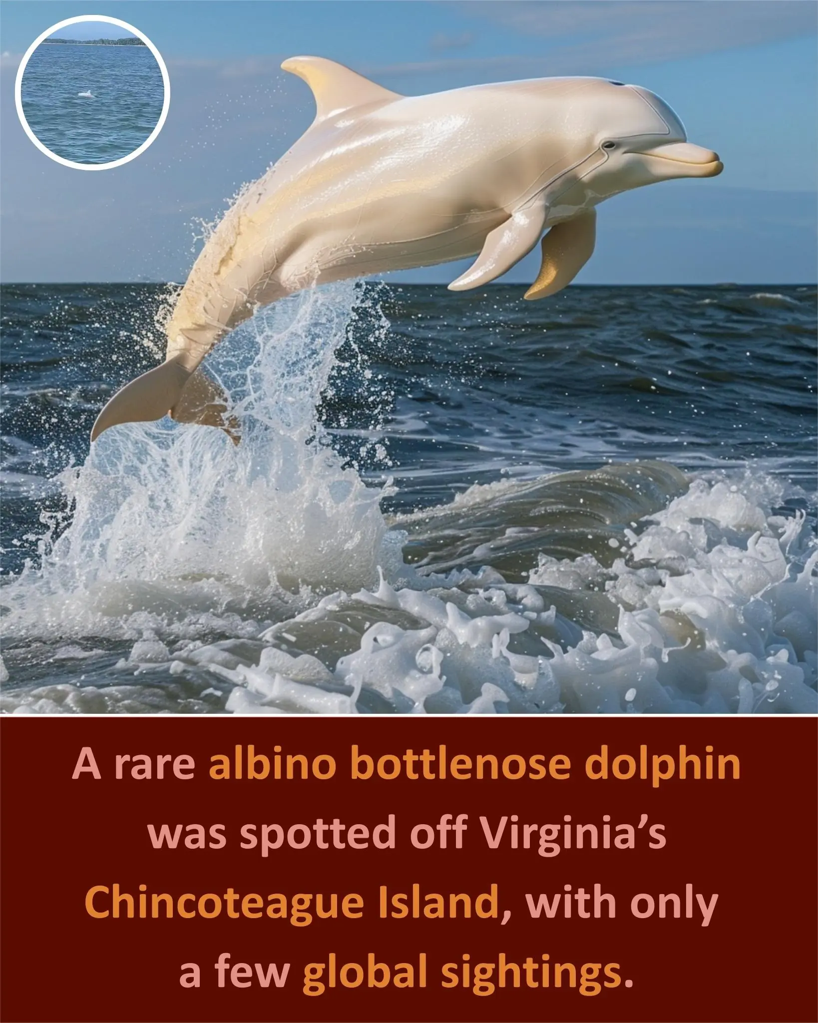 Rare White Dolphin Spotted off Virginia’s Chincoteague Island