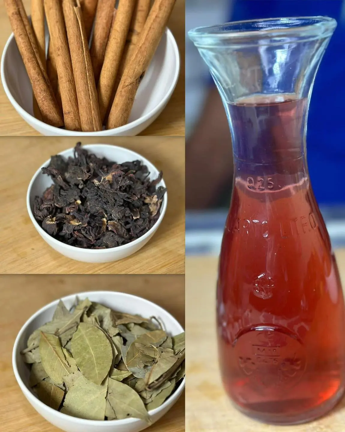 Mix Hibiscus Flower with Bay Leaves and Cinnamon