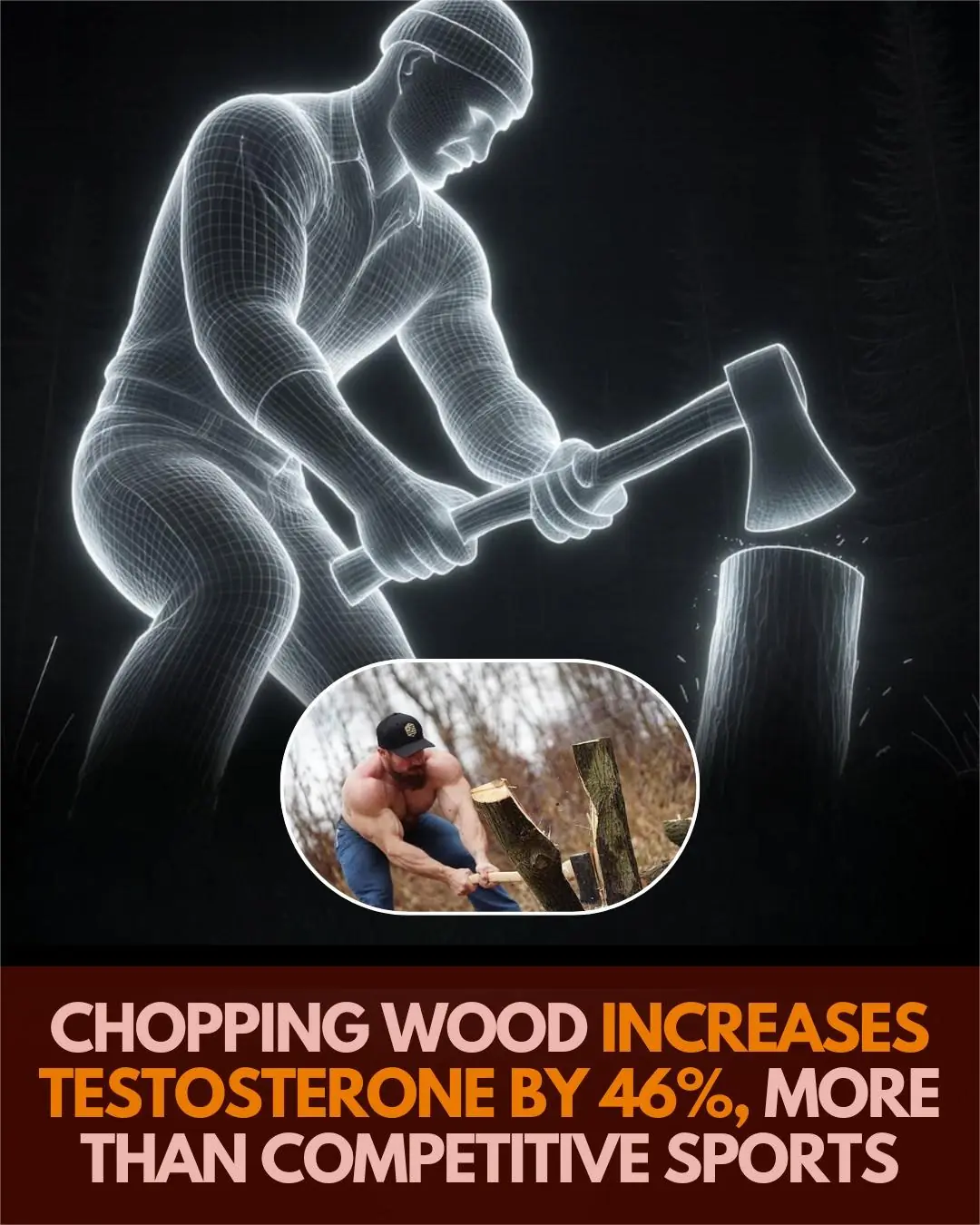 Chopping Wood Boosts Testosterone by 46%, Surpassing Competitive Sports, Study Finds