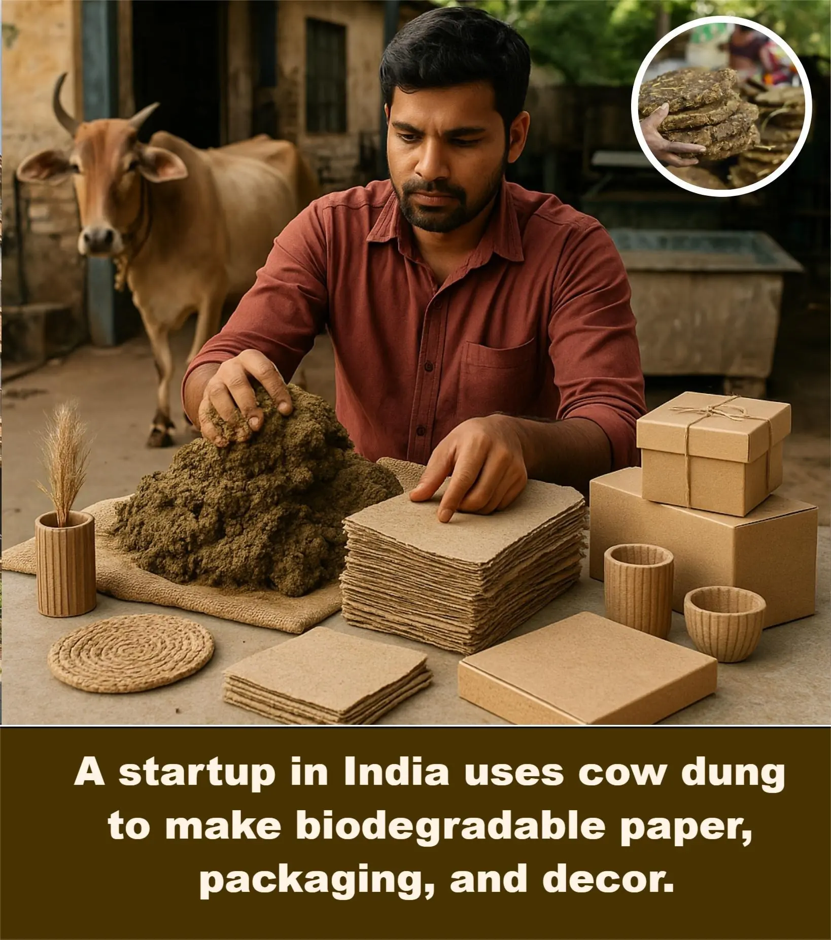 India Harnesses Cow Dung for Eco‐Innovation: Paints, Paper & Rural Gains