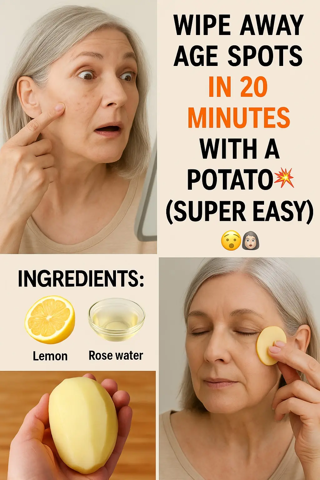 Wipe Away Age Spots in 20 Minutes with a Potato 💥 (Super Easy) 🤯