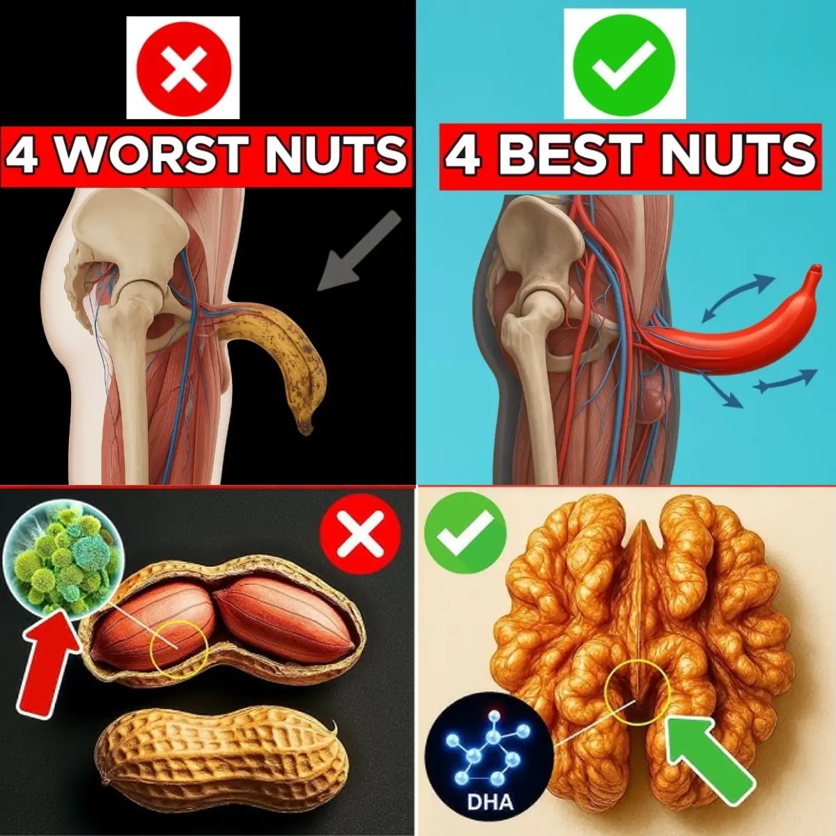 Over 40? The 4 Worst Nuts You Should Never Eat and 4 You Must Eat for Senior Health
