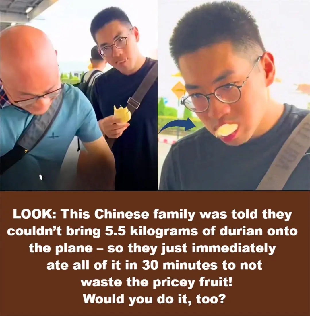 Chinese Family Devours 5.5kg of Durian Outside Thailand Airport After Flight Ban