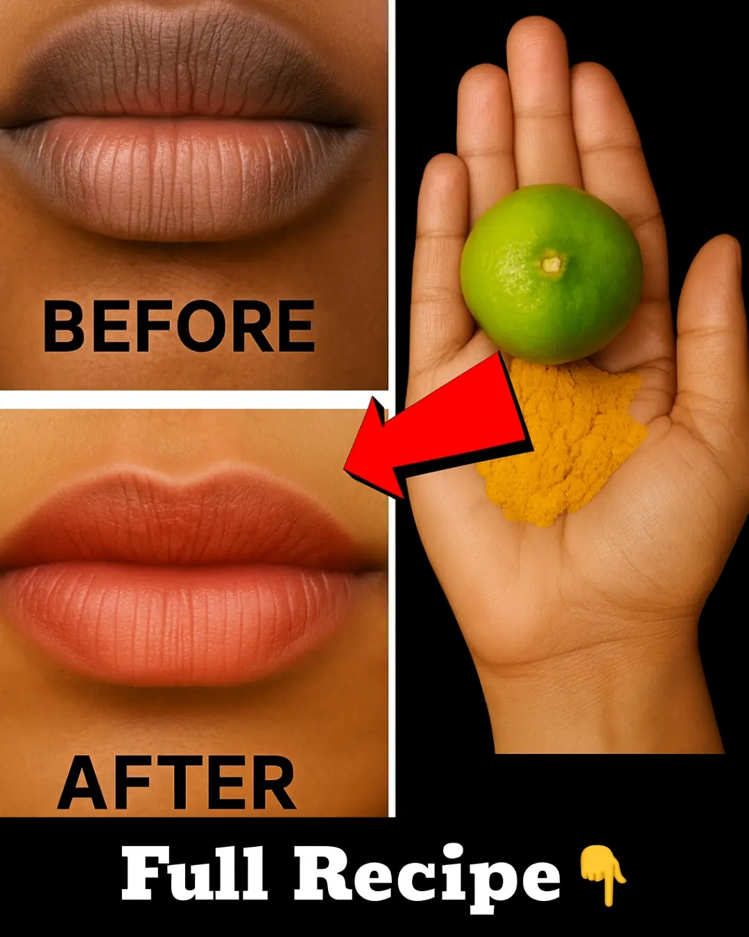 How to Lighten Dark Lips Naturally with Lemon and Turmeric