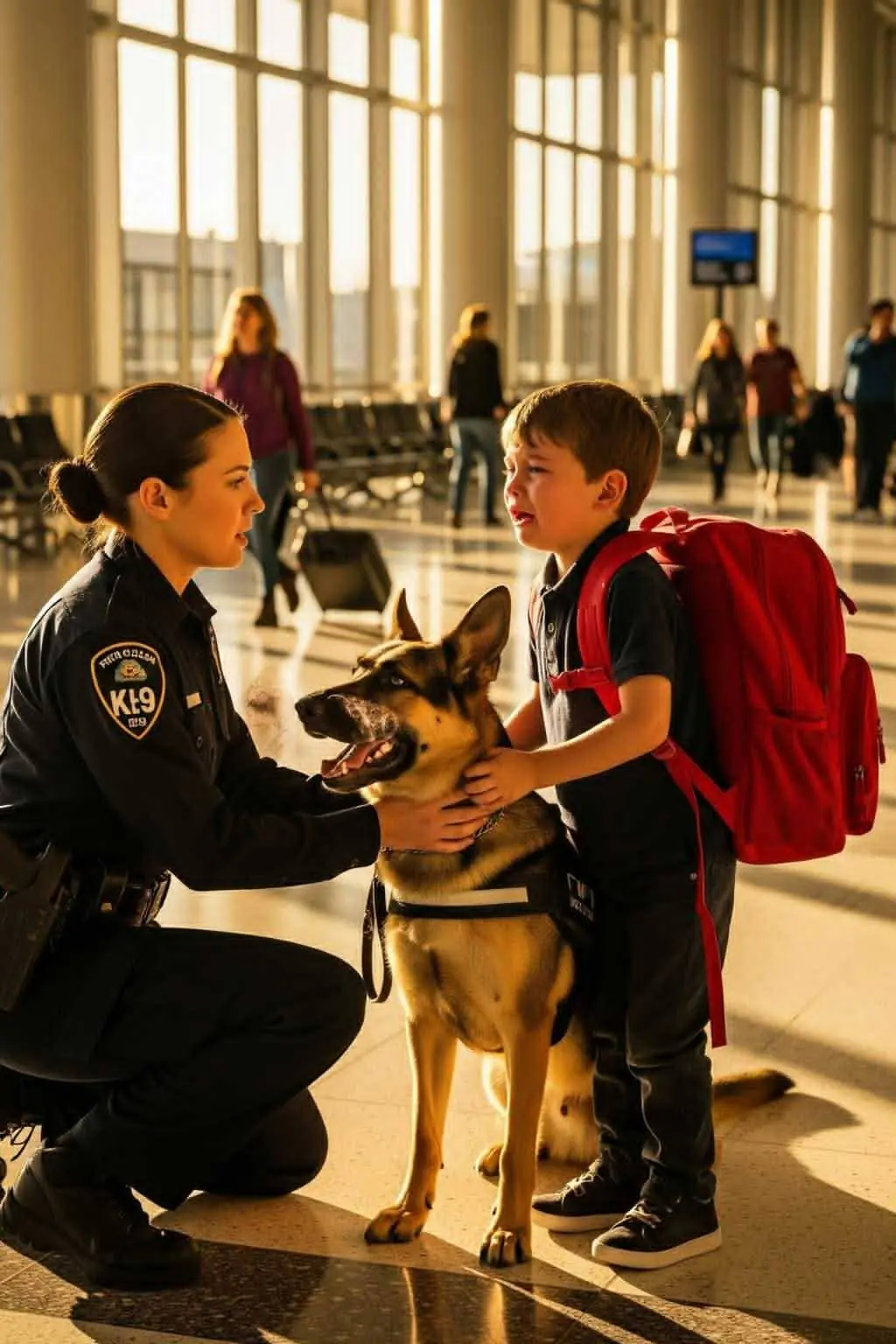 Little boy cries at gate—k9 dog senses something no one else does