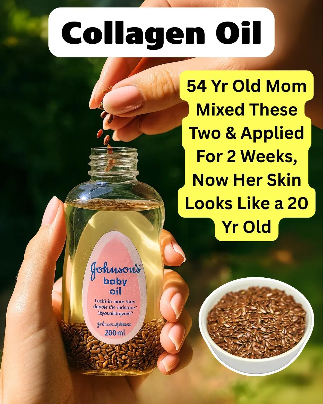 Flaxseed Baby Oil Formula: Collagen Oil For Wrinkle Free Skin