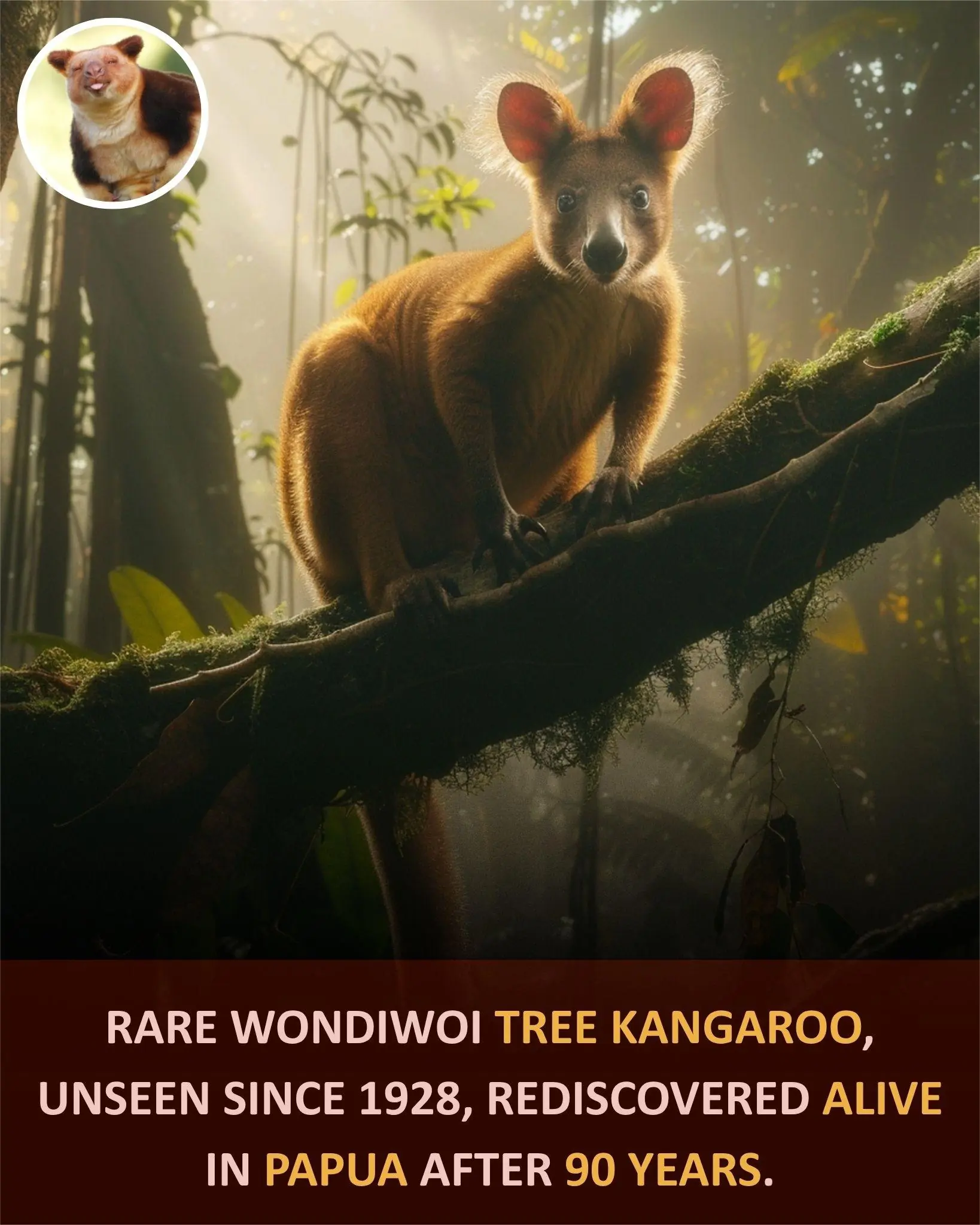 Rare Wondiwoi Tree Kangaroo Seen Again After Nearly a Century