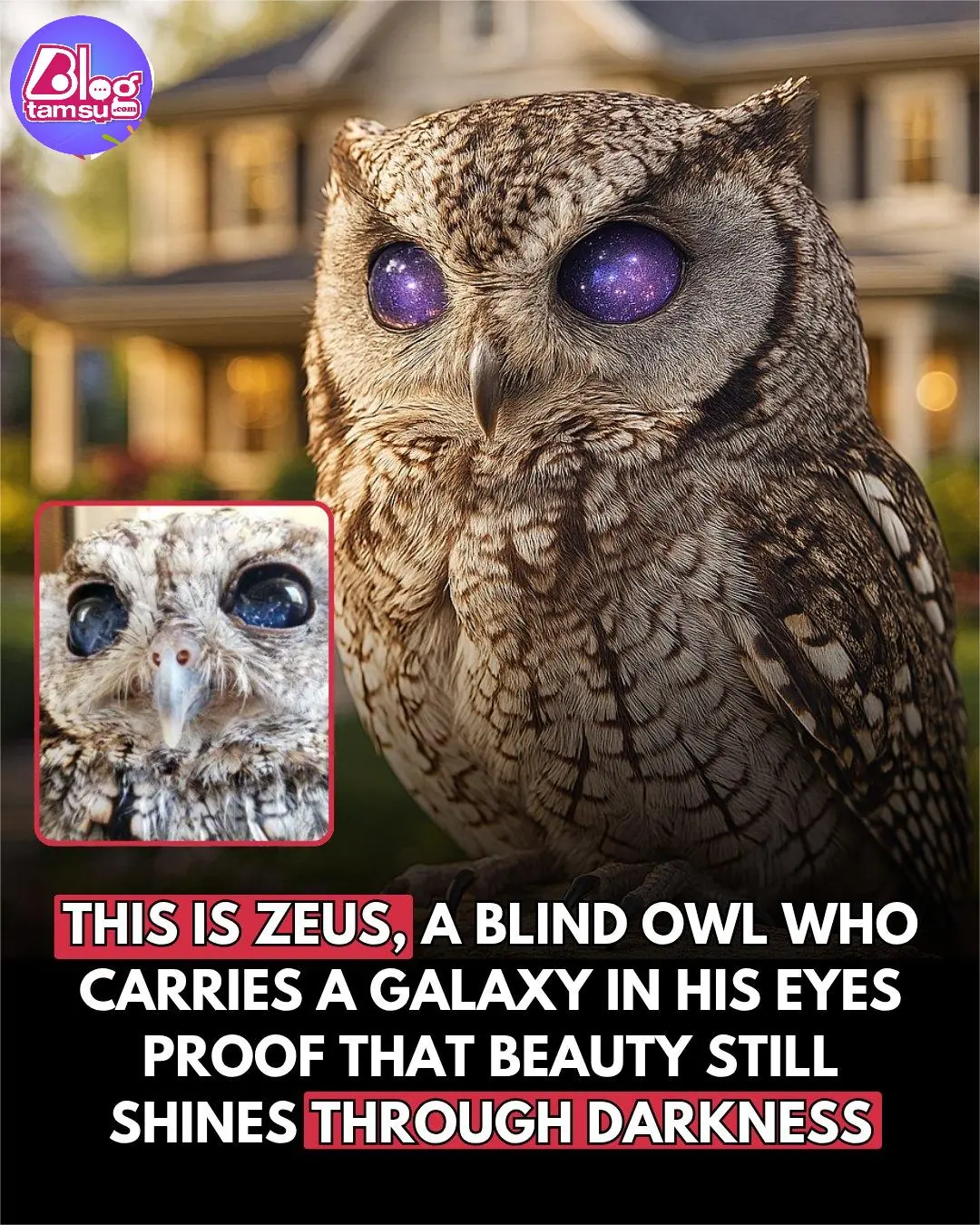 Zeus the Blind Owl — A Tiny Survivor With a Universe in His Eyes