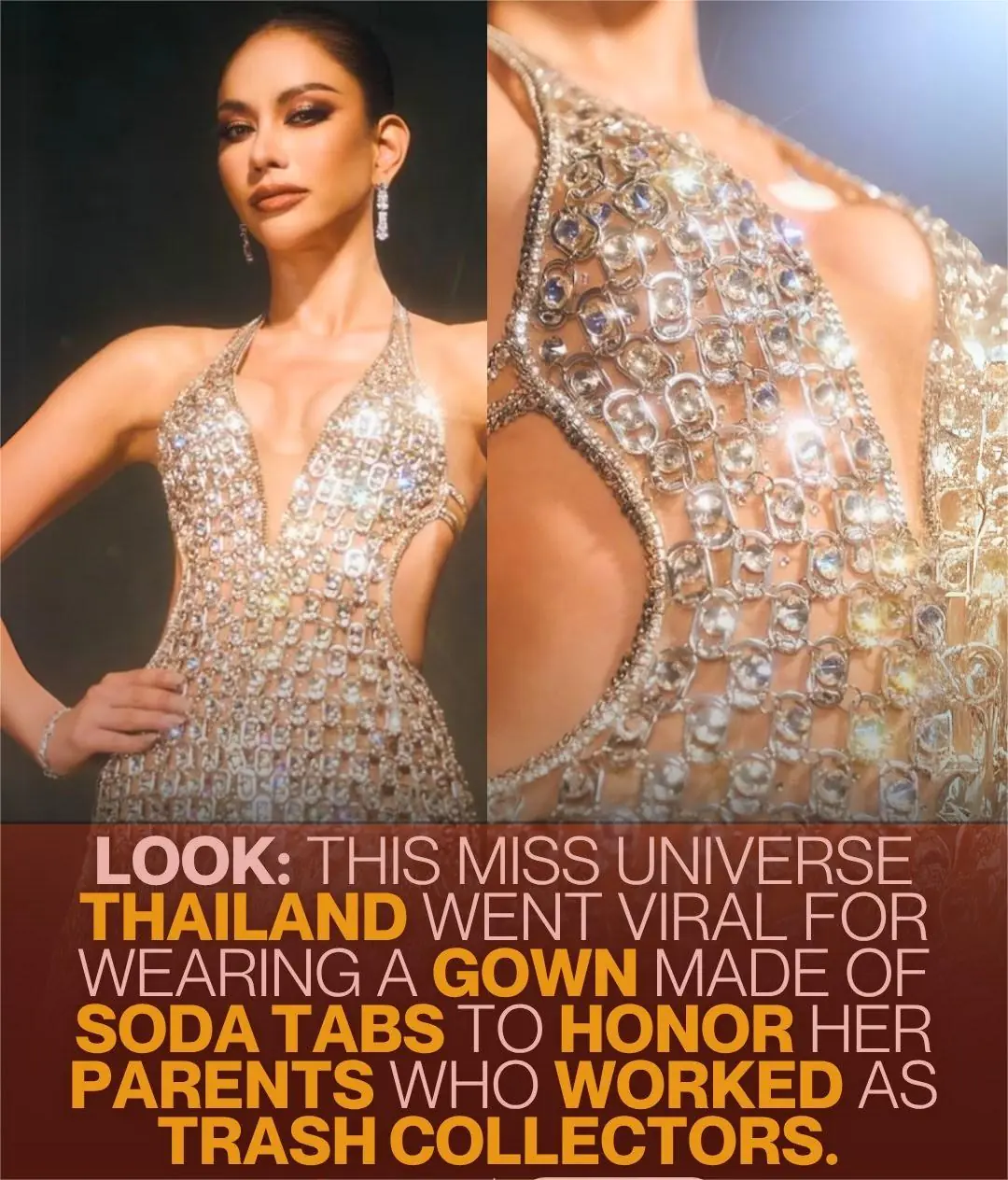 Miss Universe Thailand’s Soda-Tab Gown: A Shining Tribute to Her Parents