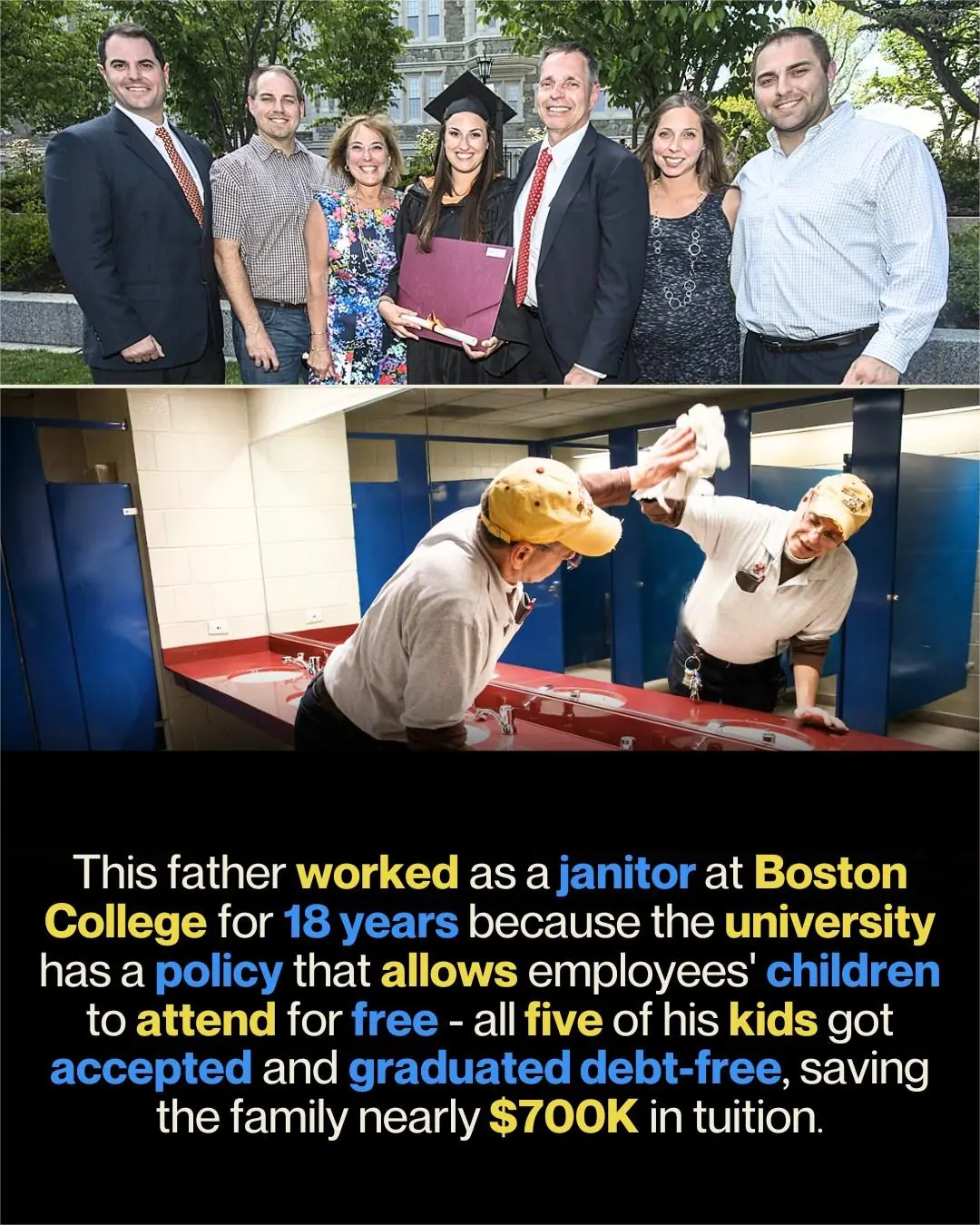 The Janitor Who Sent Five Children to College: A Father’s 18-Year Lesson in Sacrifice