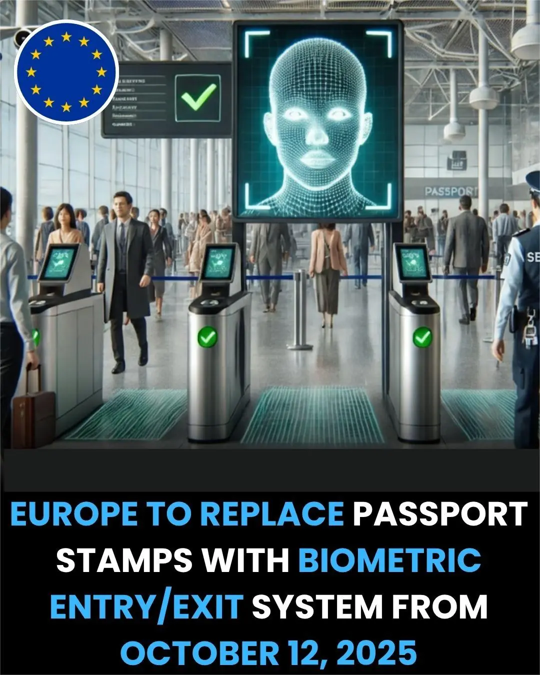 Europe to Replace Passport Stamps with Biometric Entry/Exit System Starting October 12, 2025