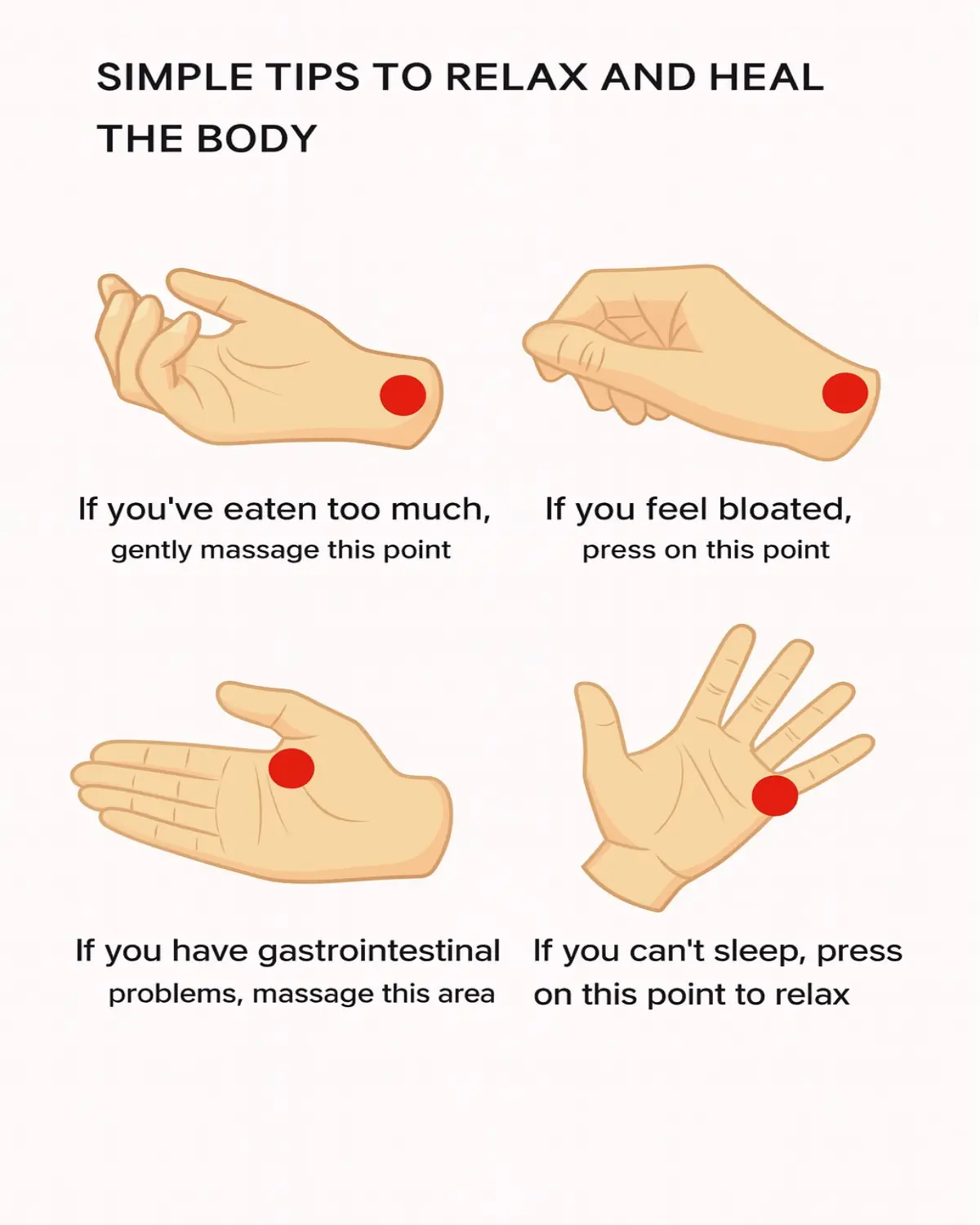Simple Hand Acupressure Tips for Overeating, Bloating, Digestion, and Insomnia Relief
