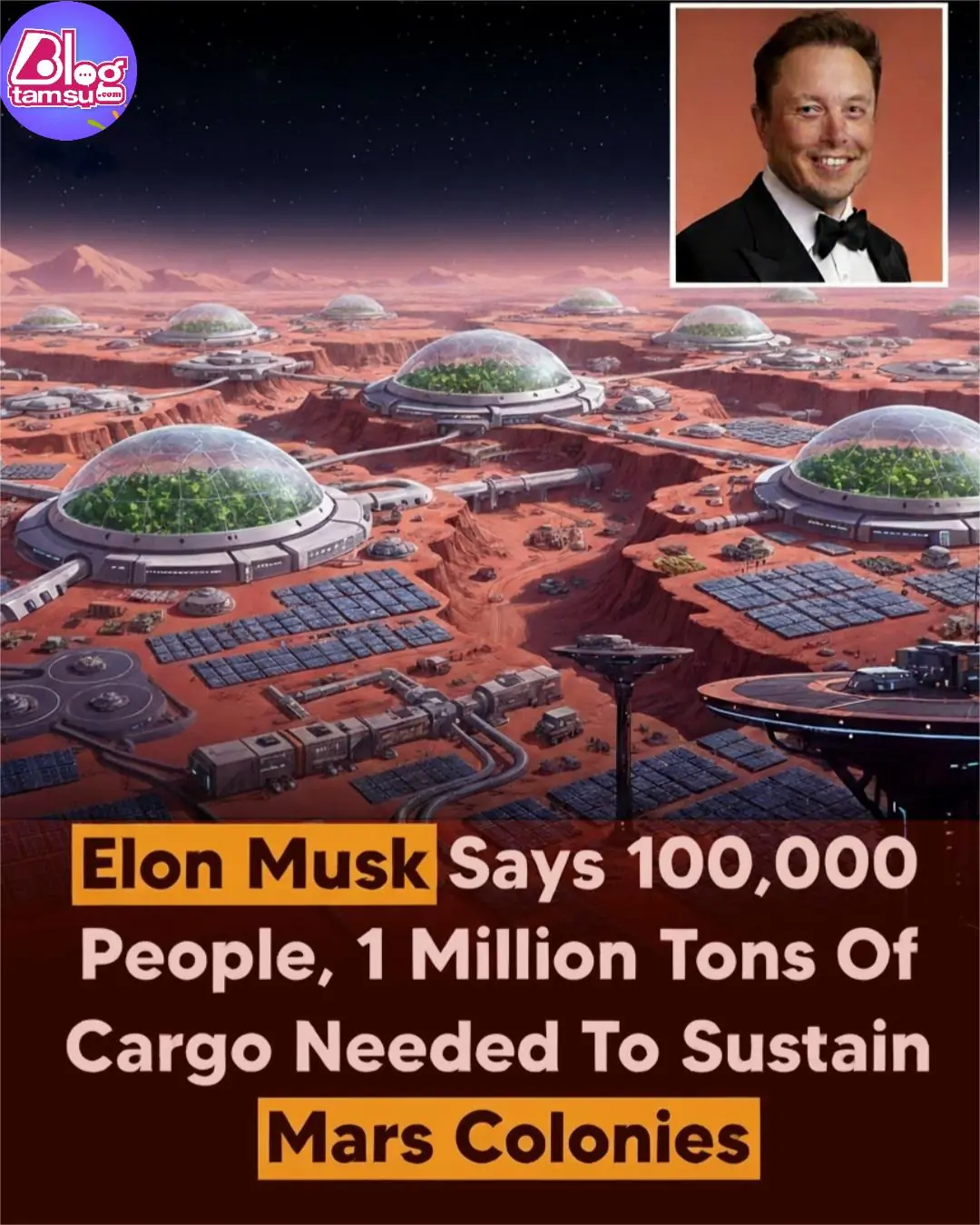 Elon Musk: Building a Thriving Mars Colony Means 100,000 People, 1 Million Tons of Cargo and a Mission Beyond Just Arrival
